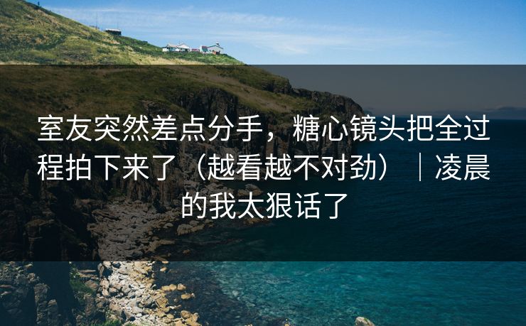 室友突然差点分手，糖心镜头把全过程拍下来了（越看越不对劲）｜凌晨的我太狠话了