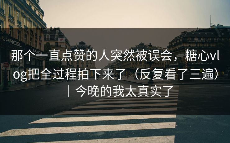 那个一直点赞的人突然被误会，糖心vlog把全过程拍下来了（反复看了三遍）｜今晚的我太真实了