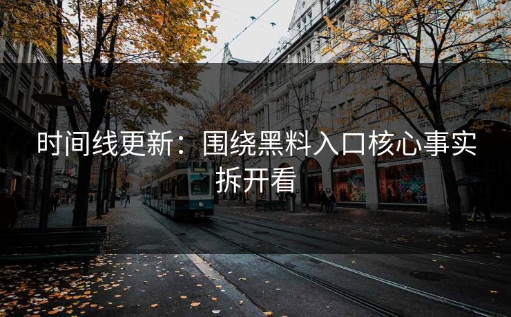 时间线更新：围绕黑料入口核心事实拆开看